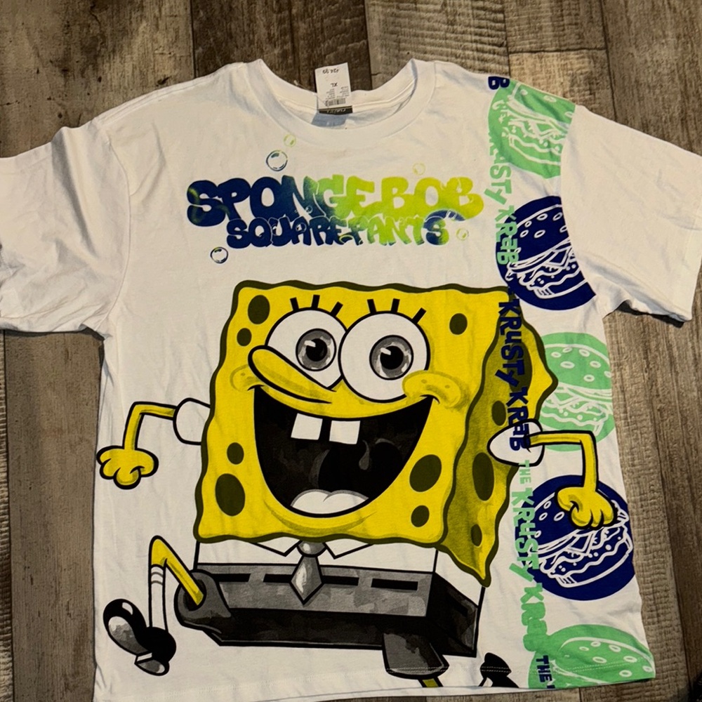 NICKELODEON SpongeBob SquarePants  White‎ T-Shirt-size XL